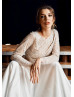 Sexy Two Piece Lace Wedding Dress With Satin Skirt Sexy Two Piece Lace Wedding Dress With Satin Skirt